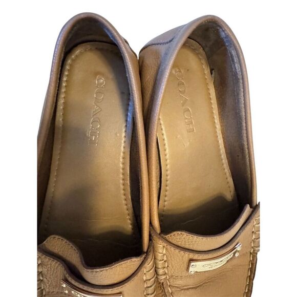Coach Women's Fredrica Loafers Brown Leather Size 7.5B Slip On Flats - Picture 5 of 10